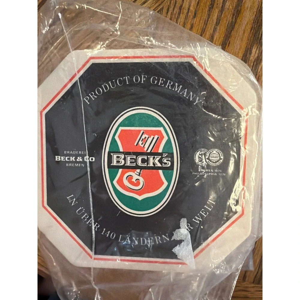 Vintage Becks‎ Beer Coasters Bulk Stack German Breweriana Octagon Paper Barware